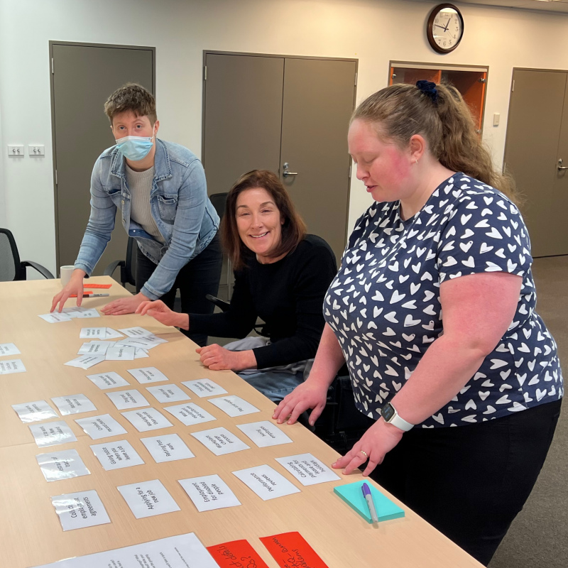 Access Panel working with Heidi on a card sort task